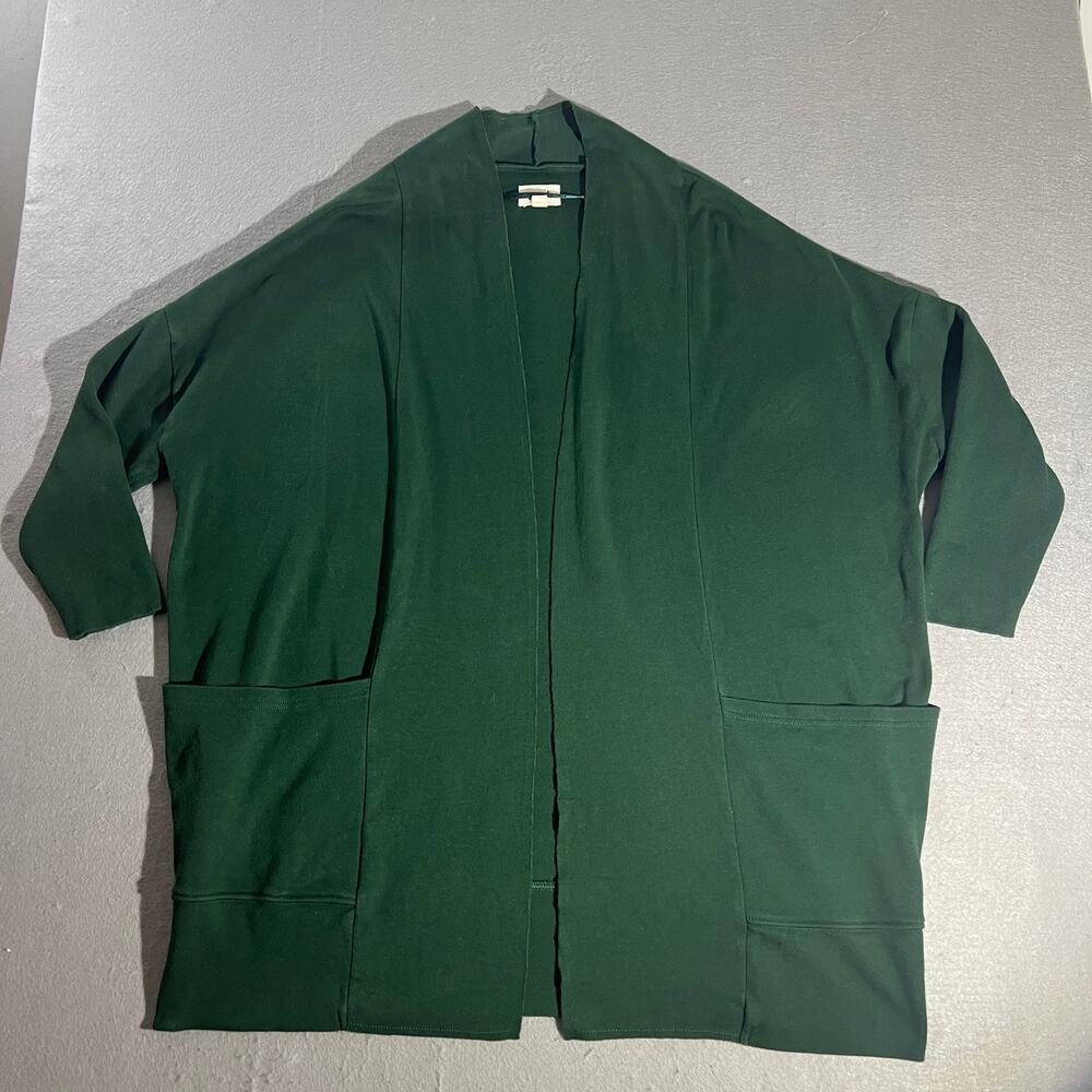 PACT Women’s M/L Green Airplane Wrap Cardigan Organic Cotton